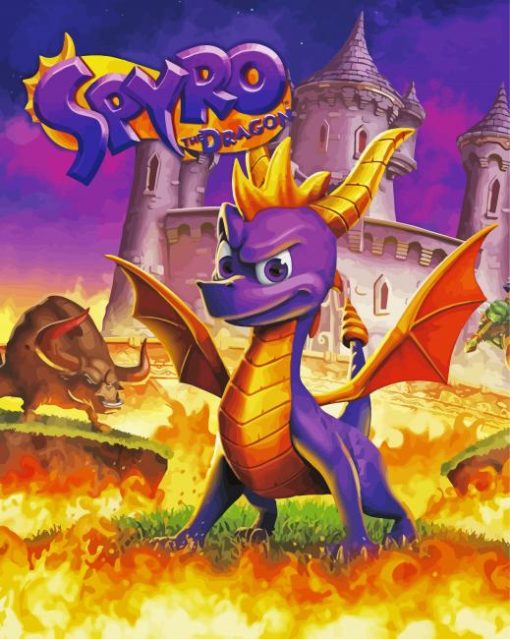 Spyro The Dragon Video Game paint by number