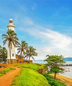 Sri Lanka Galle Fort Lighthouse paint by number