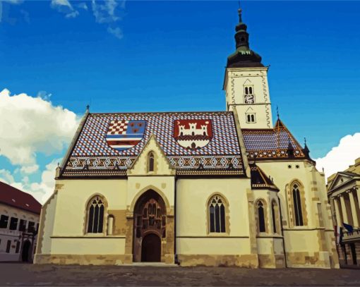 St Mark Church Zagreb paint by numbers