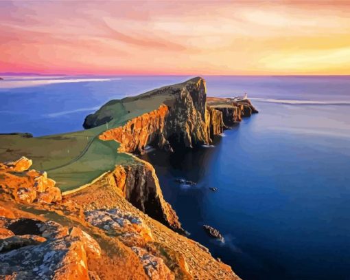 Sunset At Shetland Islands paint by numbers