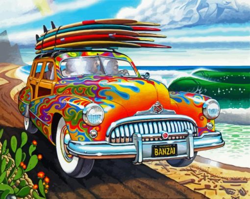 Surfboards On Car paint by numbers