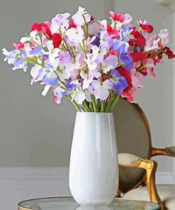 Sweetpea Vase paint by numbers