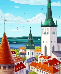 Tallinn City Estonia paint by number