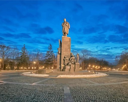 Taras Shevchenko Monument Kharkiv paint by numbers