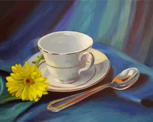 Teacup Illustration paint by numbers