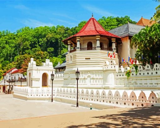 Temple Of The Sacred Tooth Relic Srilanka paint by numbers