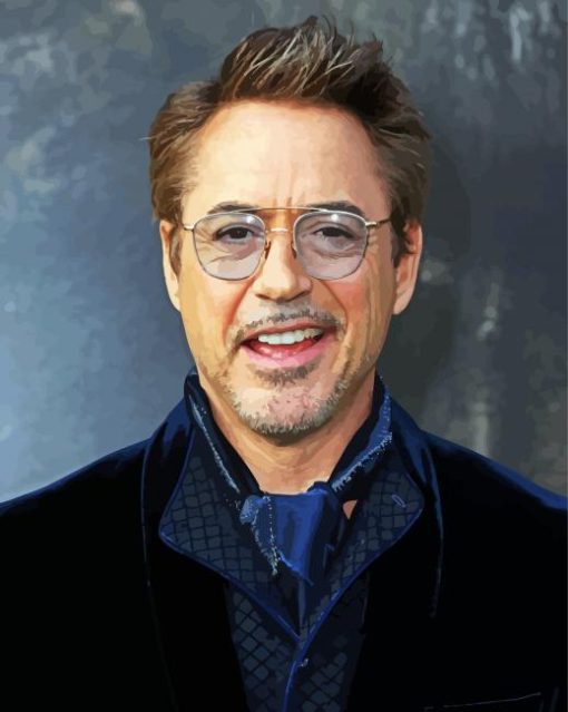 The Actor Robert Downey Jr paint by number