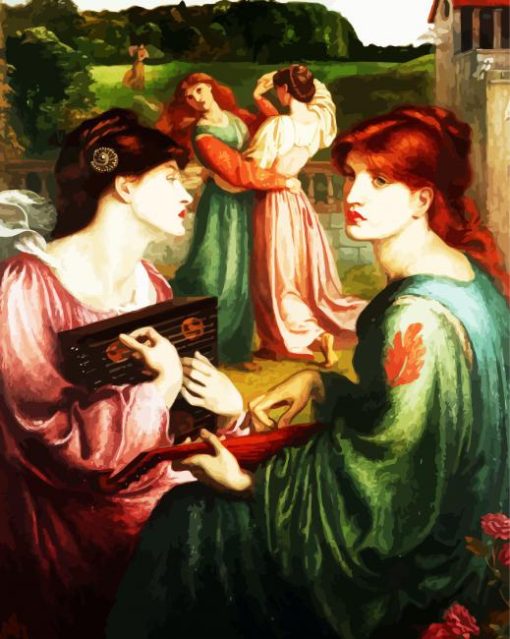 The Bower Meadow By Rossetti paint by numbers