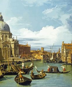 The Entrance To The Grand Canal Venice By Canaletto paint by number