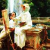 The Fountain Villa Torlonia Frascati Italy By Sargent paint by numbers