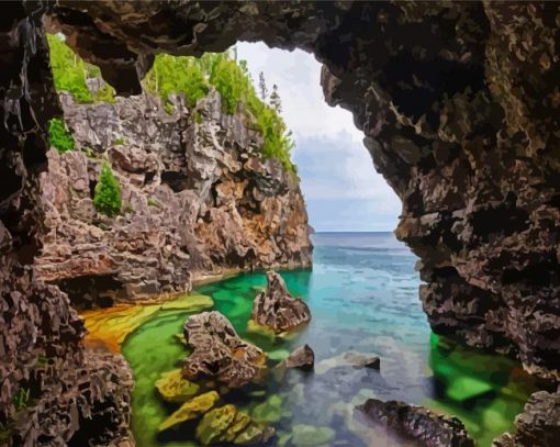 The Grotto Bruce Peninsula National Park paint by number