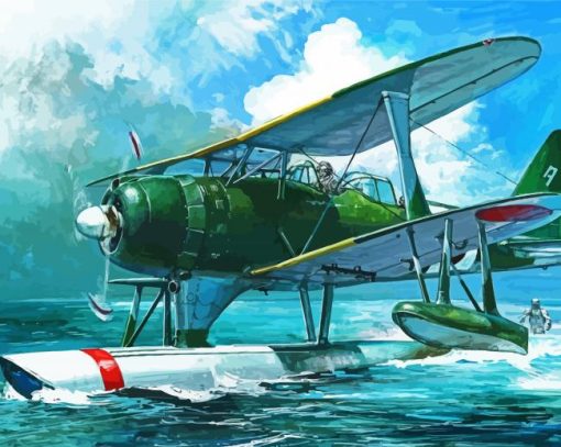 The Military Seaplane paint by numbers