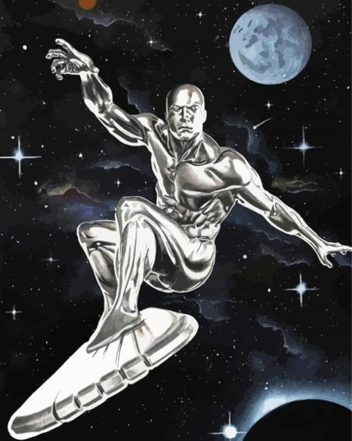 The Silver Surfer Art paint by number