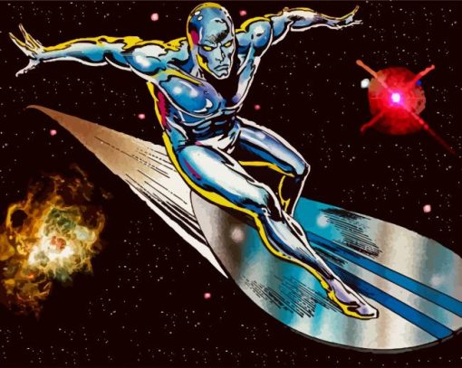 The Silver Surfer paint by number