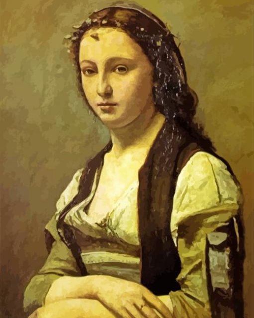 The Woman With A Pearl Corot paint by number