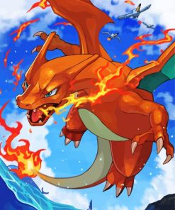 The Fire Dragon Charizard paint by number