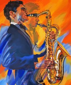 The Saxophone Player Art paint by number