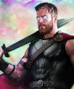 Thor Ragnarok Superhero paint by number