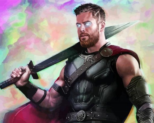 Thor Ragnarok Superhero paint by number