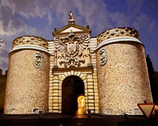 Toledo Puerta De Bisagra paint by numbers