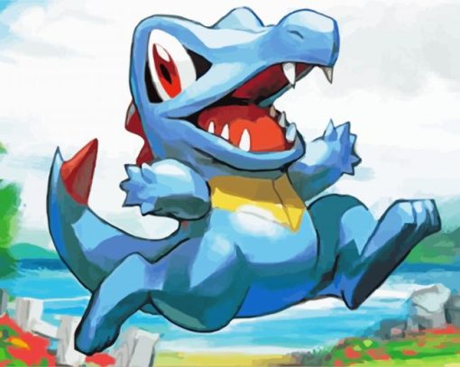 Totodile Pokemon paint by number