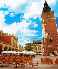 Town Hall Tower Krakow paint by number