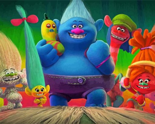 Trolls Animation Characters paint by number