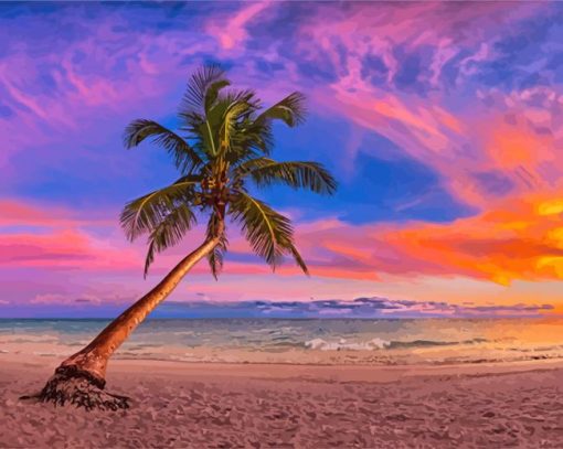 Tropical Sea Sunset paint by numbers