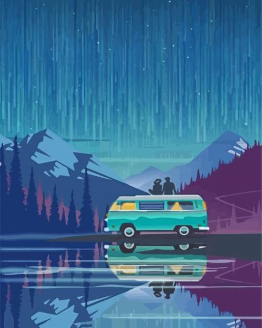 WW Westfalia Vanlife Illustration paint by numbers