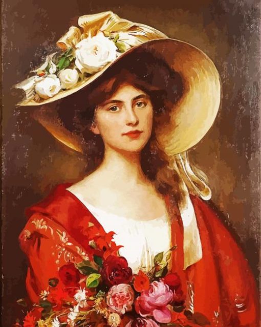 Victorian Lady In Hat paint by number