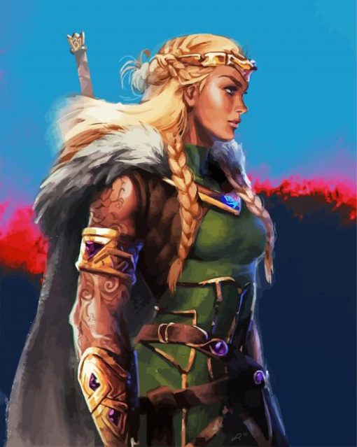 Viking Shield Maiden paint by numbers