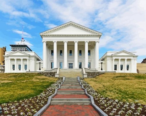 Virginia State Capitol Richmond paint by numbers