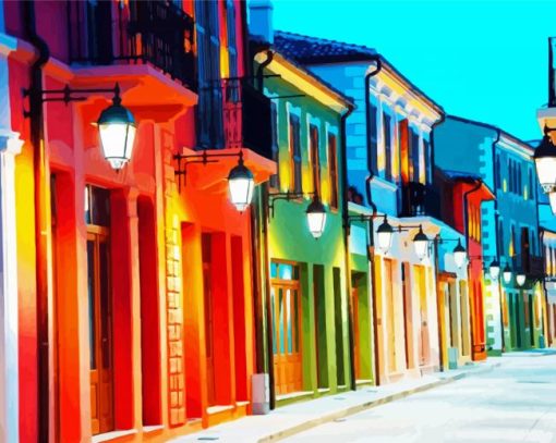 Vlore Albania Colorful Buildings paint by number