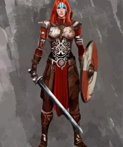 Warrior Shieldmaiden paint by number