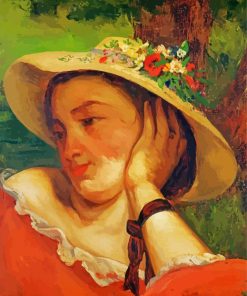 Woman In Straw Hat Art paint by number