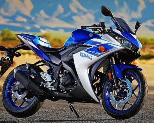 Yamaha R3 paint by numbers