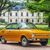 Yellow Vintage Skoda Car paint by numbers