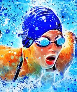 Abstract Swimmer paint by number