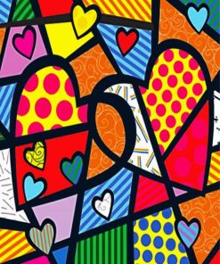 Abstract Heart Art paint by numbers