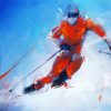 Abstract Skier paint by numbers