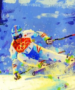 Abstract Snow Skiing paint by numbers