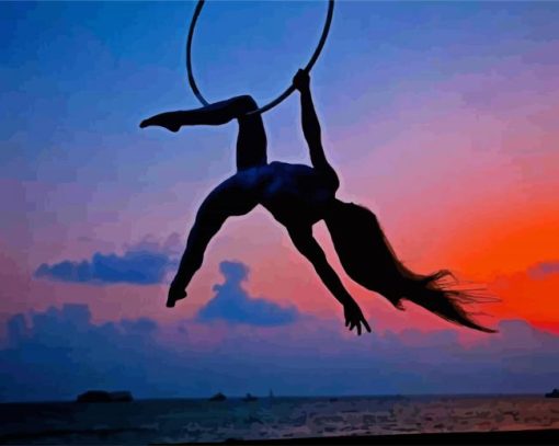 Aerial Silks Silhouette paint by numbers