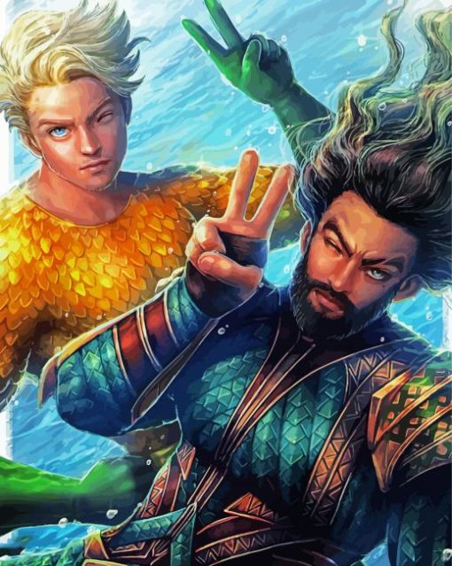 Aesthetic Aquaman paint by number