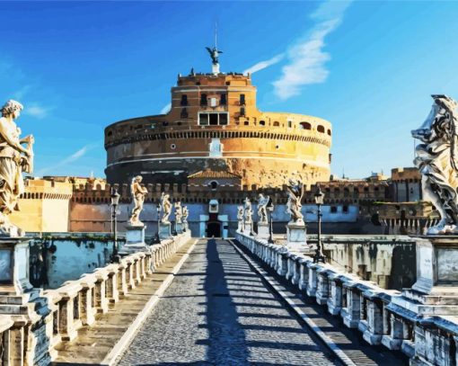 Aesthetic Castle Sant Angelo Vatican paint by numbers