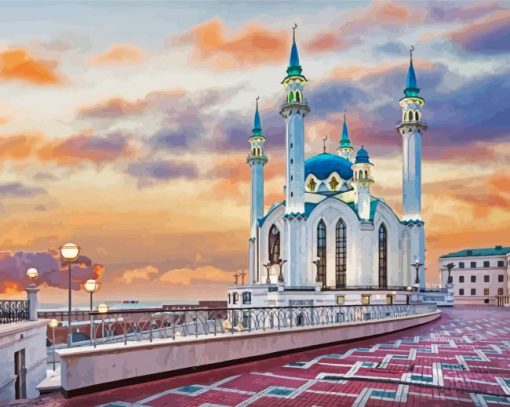 Aesthetic Kul Sharif Mosque Russia paint by numbers