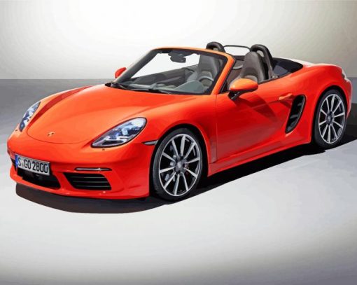 Aesthetic Porsche 718 Boxster paint by number