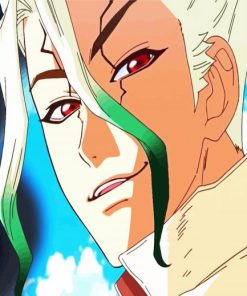 Aesthetic Senku Ishigami Dr Stone paint by number