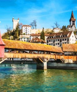 Aesthetic Spreuer Bridge Lucerne paint by numbers