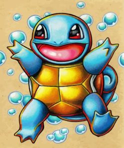 Aesthetic Squirtle Pokemon paint by number