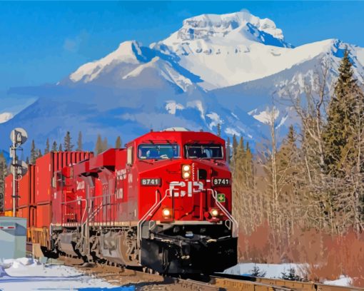 Aesthetic Canadian Pacific Train paint by numbers